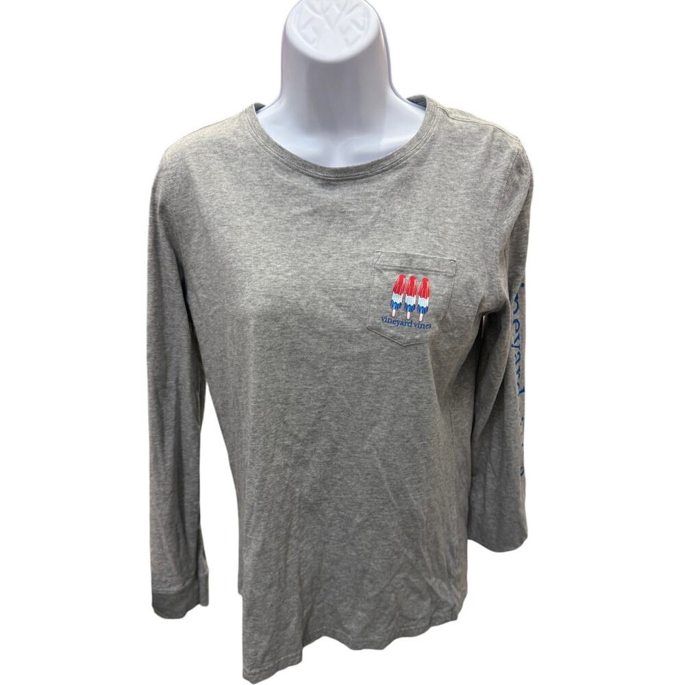 VINEYARD VINES Women M Popsicle Flag Long Sleeve Shirt 4th Of July - Picture 1 of 5